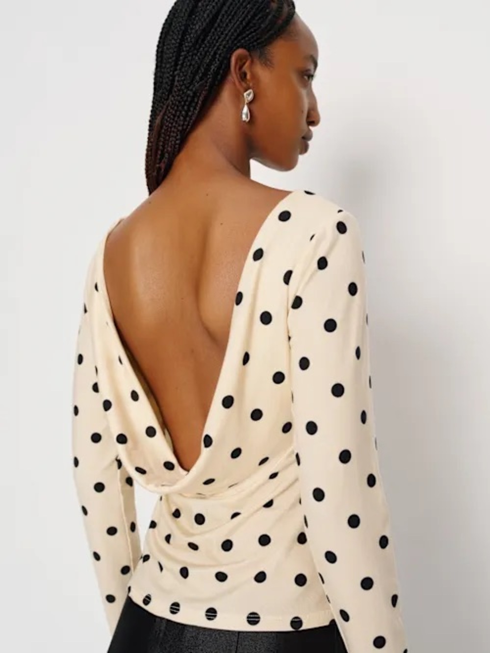 Reformation Arden Knit Top in Sundae Dot